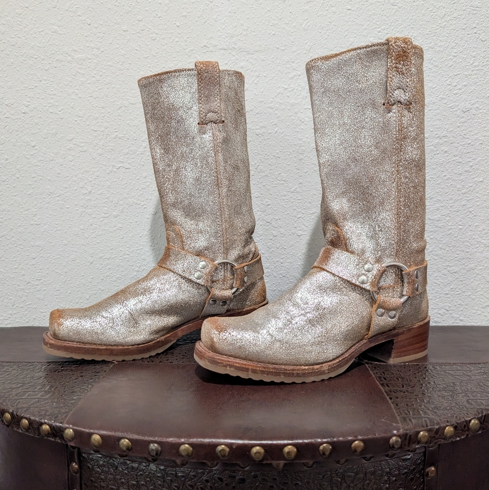 Frye Metallic Harness Boot 12R Size 8.5 - Picture 3 of 15